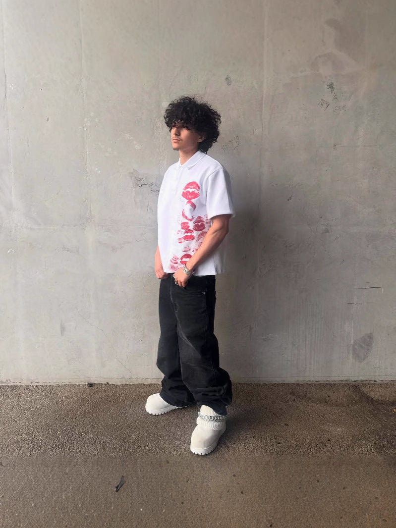 Lip Print Polo Shirts