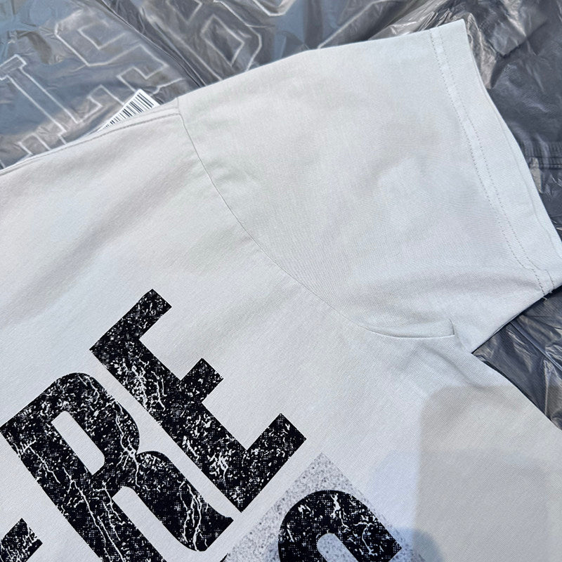 Distressed Letter Print Crew Neck T-Shirt