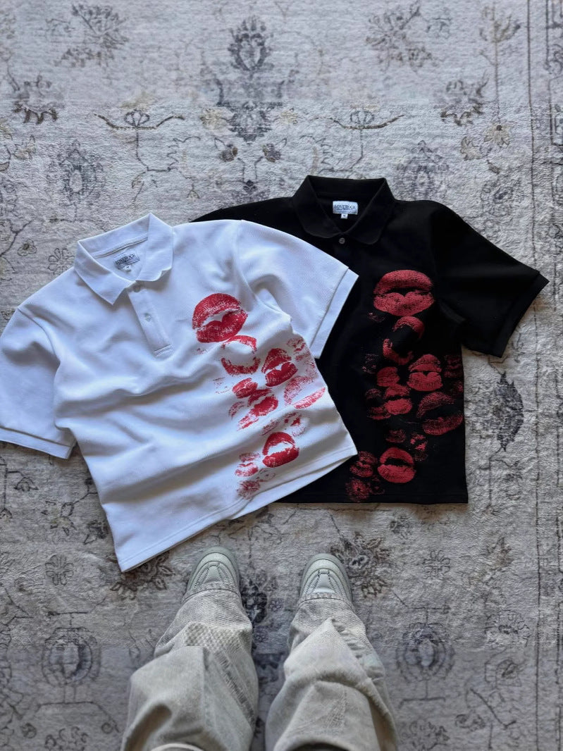 Lip Print Polo Shirts