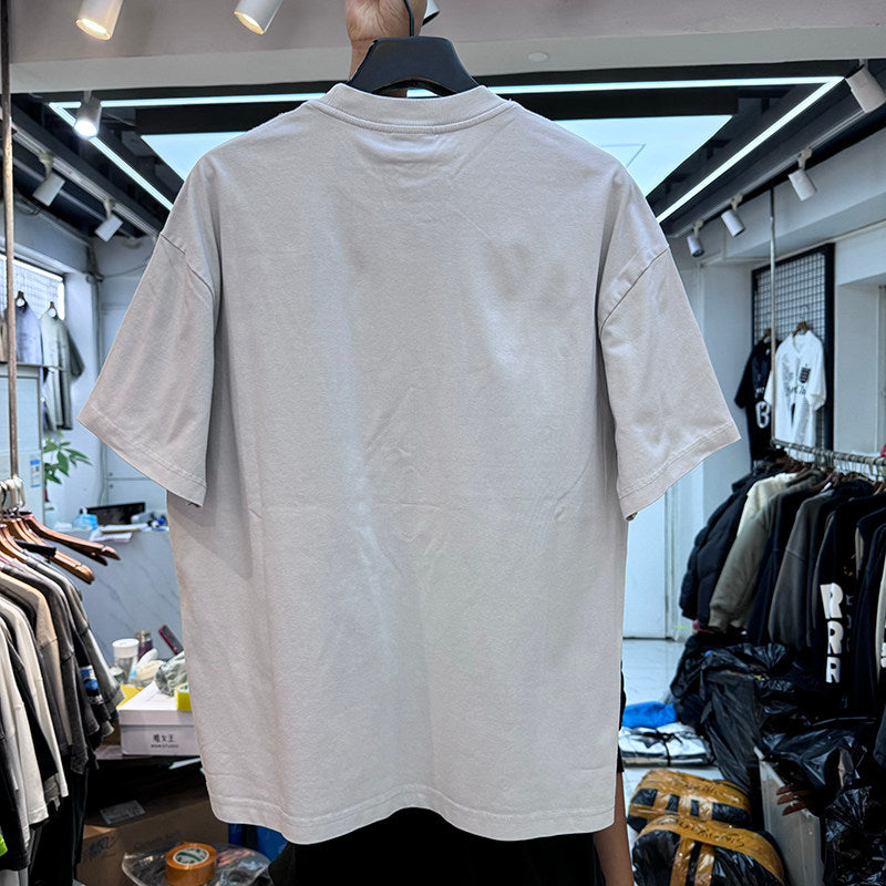 Distressed Letter Print Crew Neck T-Shirt