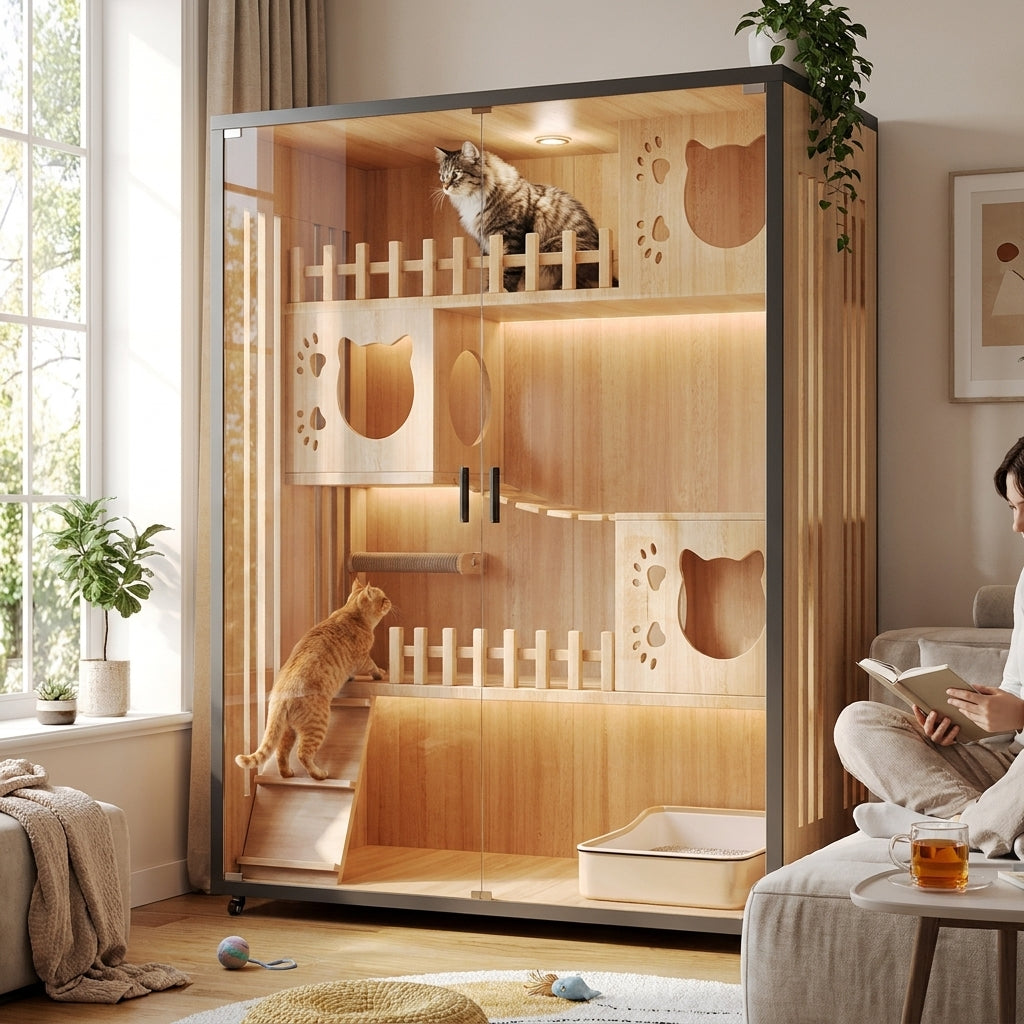 Patina lifestyle hero - cat cage house