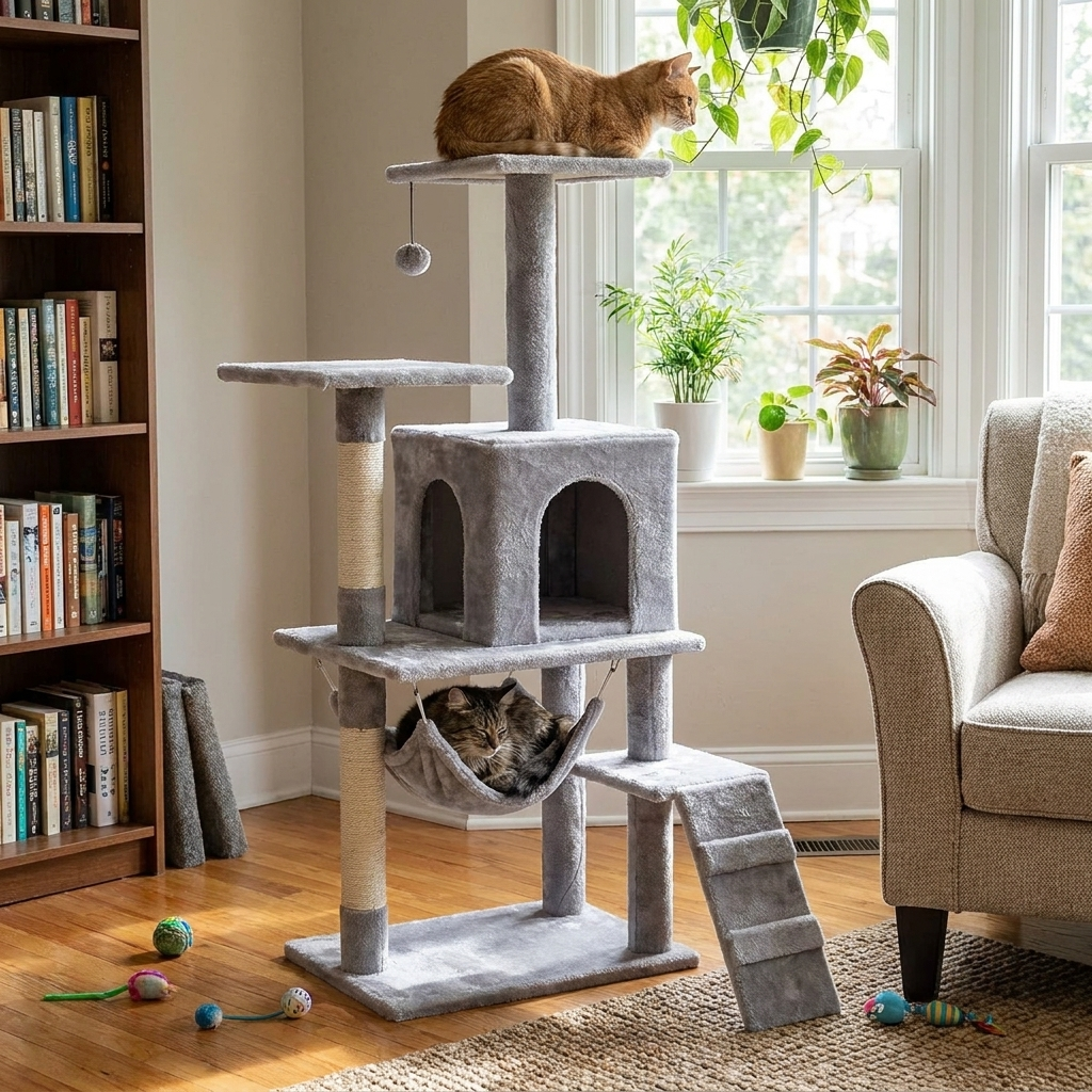 Patina lifestyle hero - cat climbing rack